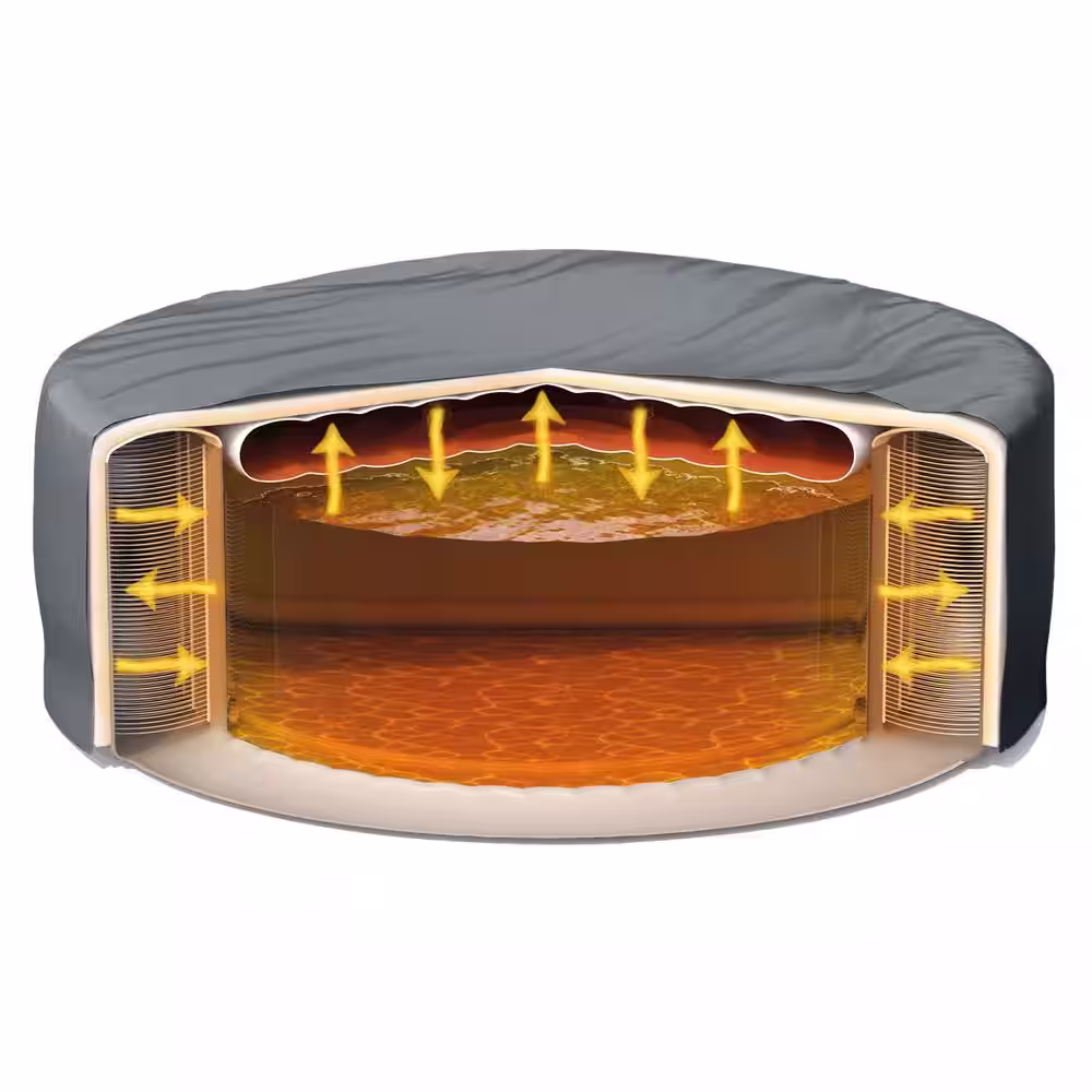 INTEX PureSpa Plus Greystone 6-Person Inflatable Square Hot Tub Spa, 94 in. x 28 in.