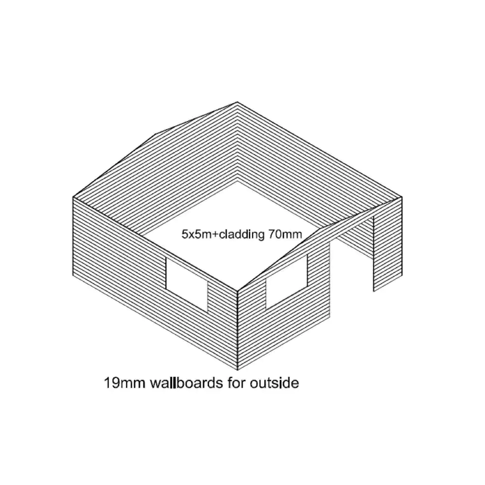 Hud-1 EZ Buildings 16 ft. W x 16 ft. D Cabin Kit with Solar Package D.I.Y Log