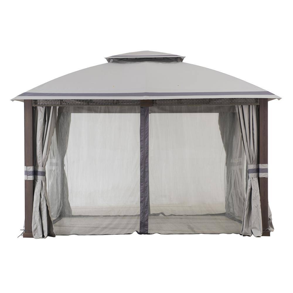 Sunjoy SummerCove Fiona 11 ft. x 13 ft. Gray 2-tier Gazebo