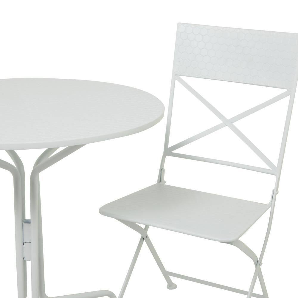 Litton Lane White Metal Traditional Matte Bistro Set (Set of 3)
