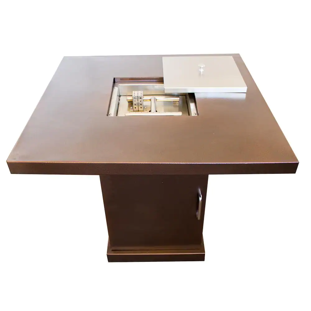 Hiland 30 in. x 30 in. Propane Fire Pit in Hammered Bronze