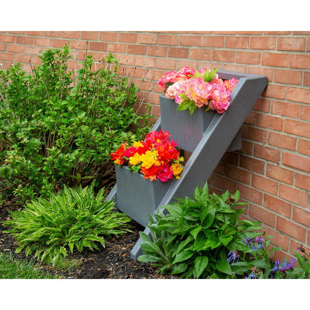 Good Ideas Angled Garden Bed in Dark Granite