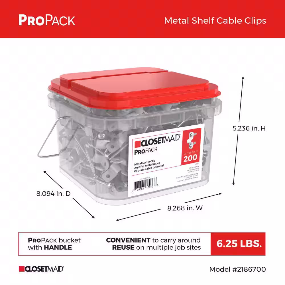 ClosetMaid ProPack Metal Shelf Cable Clips (200-Piece)