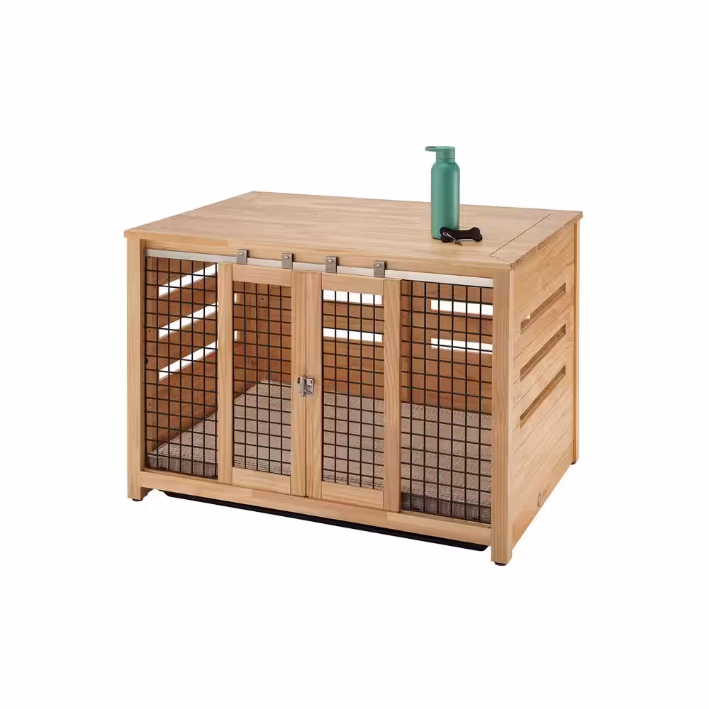 TRINITY 40 in. Pet Crate Accent Table - Natural