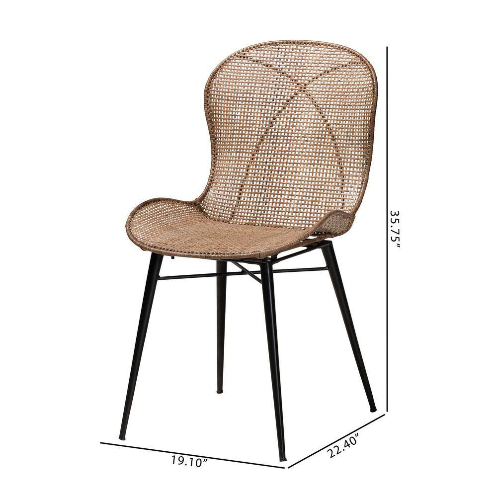 None Sabelle Greywash and Black Dining Chair (Set of 2)