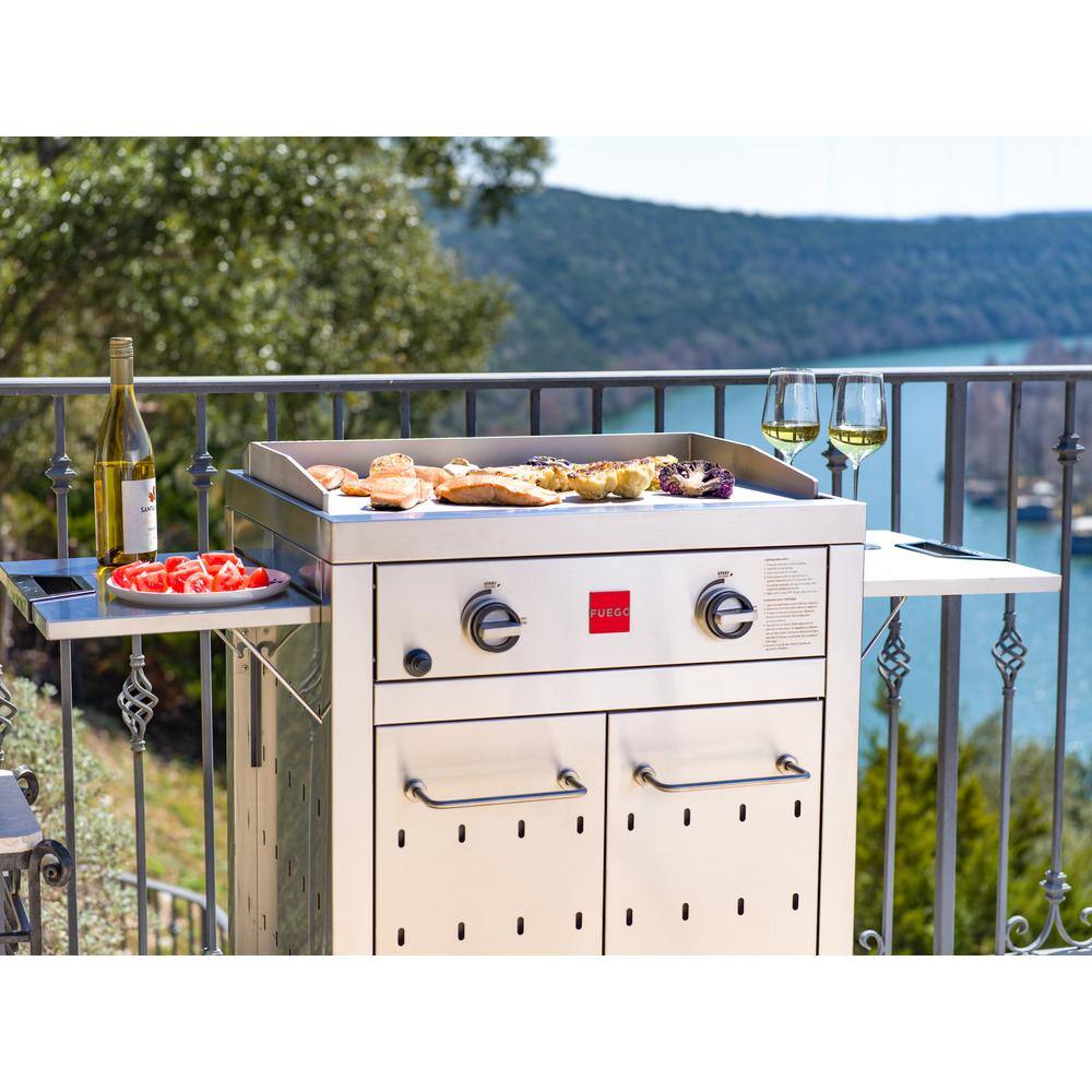 Fuego Premium 2-Burner Natural Gas Griddle in 304 Stainless Steel
