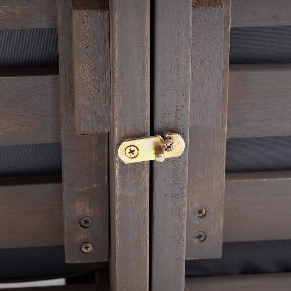 Noble House Oana Grey 10-Piece Wood Patio Conversation Sectional Seating Set with Dark Grey Cushions