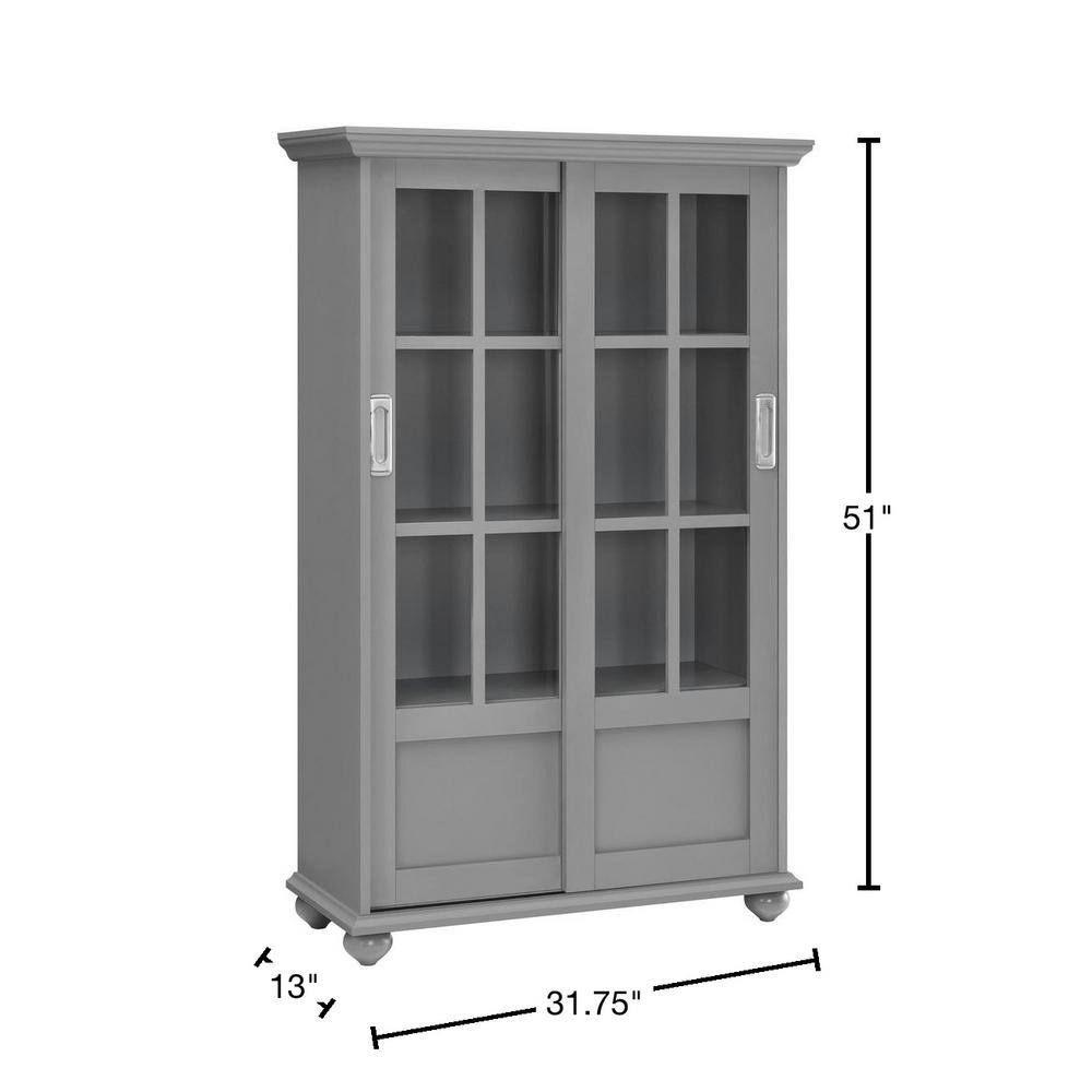 Ameriwood Home Abel Place 51 in. Soft Gray Wood 4-shelf Standard Bookcase with Adjustable Shelves