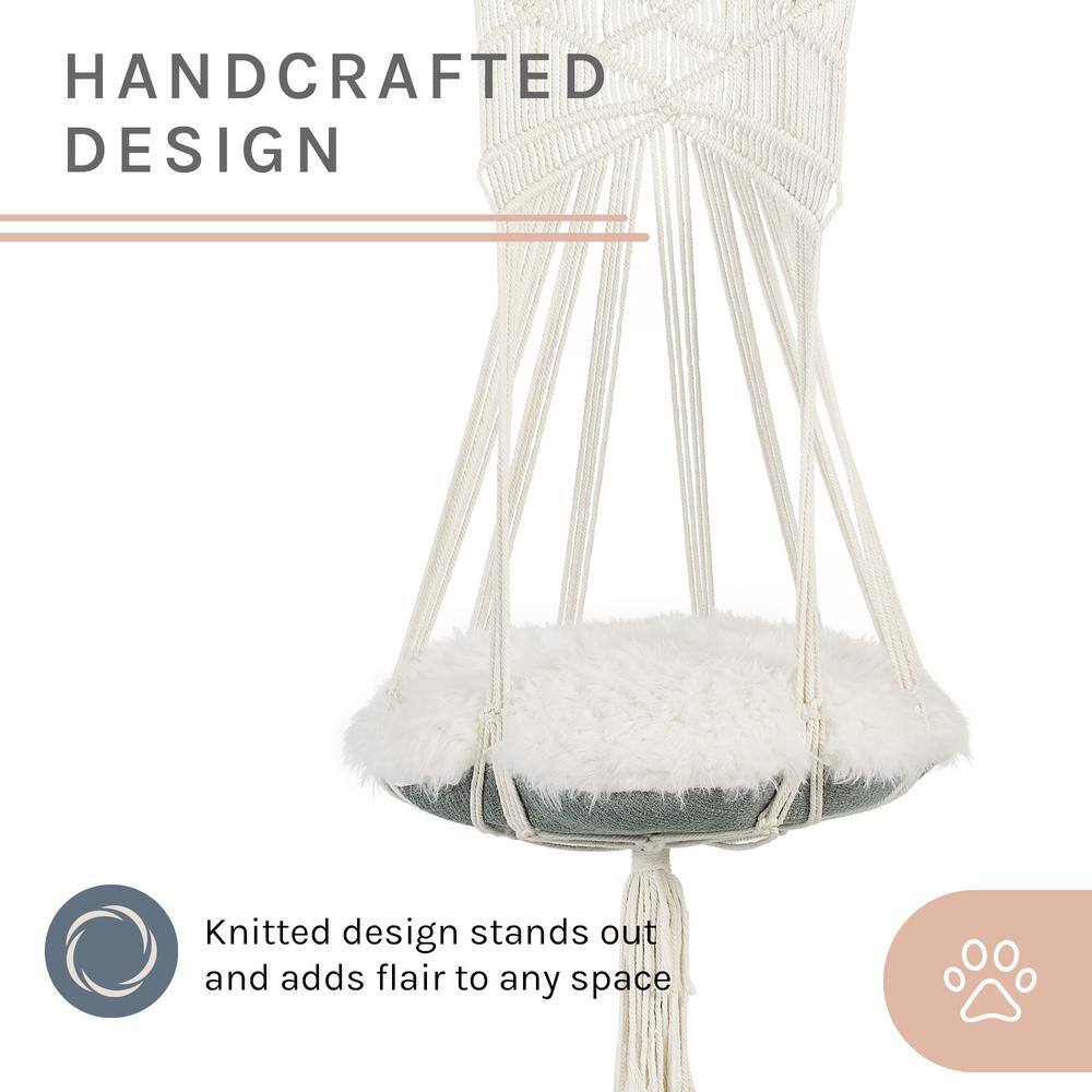 None Lucy White Macrame Cat Tree