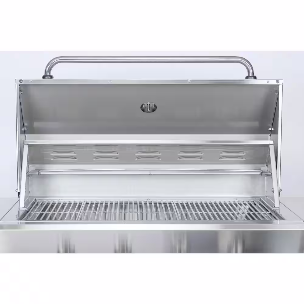 Fire Tango 4-Burner Propane Gas Grill in Stainless Steel with Height Adjustable Cooking Surface