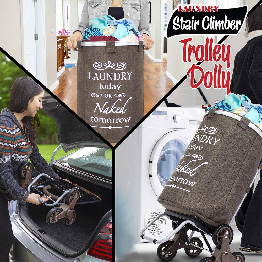 None 18 in. W x 11 in. D x 36 in. H Fabric Laundry Basket Hamper with Wheels Brown