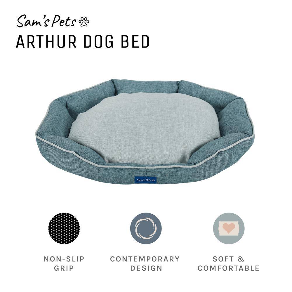 Sam's Pets Arthur Large Teal Hexagon Dog Bed
