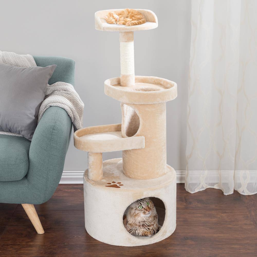 Pet Trex Cat Tree Condo with Tunnel 4 tier