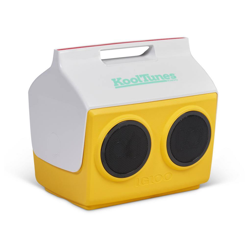 IGLOO Playmate Classic KoolTunes 14 qt. Yellow and White with Hot Pink Chest Cooler