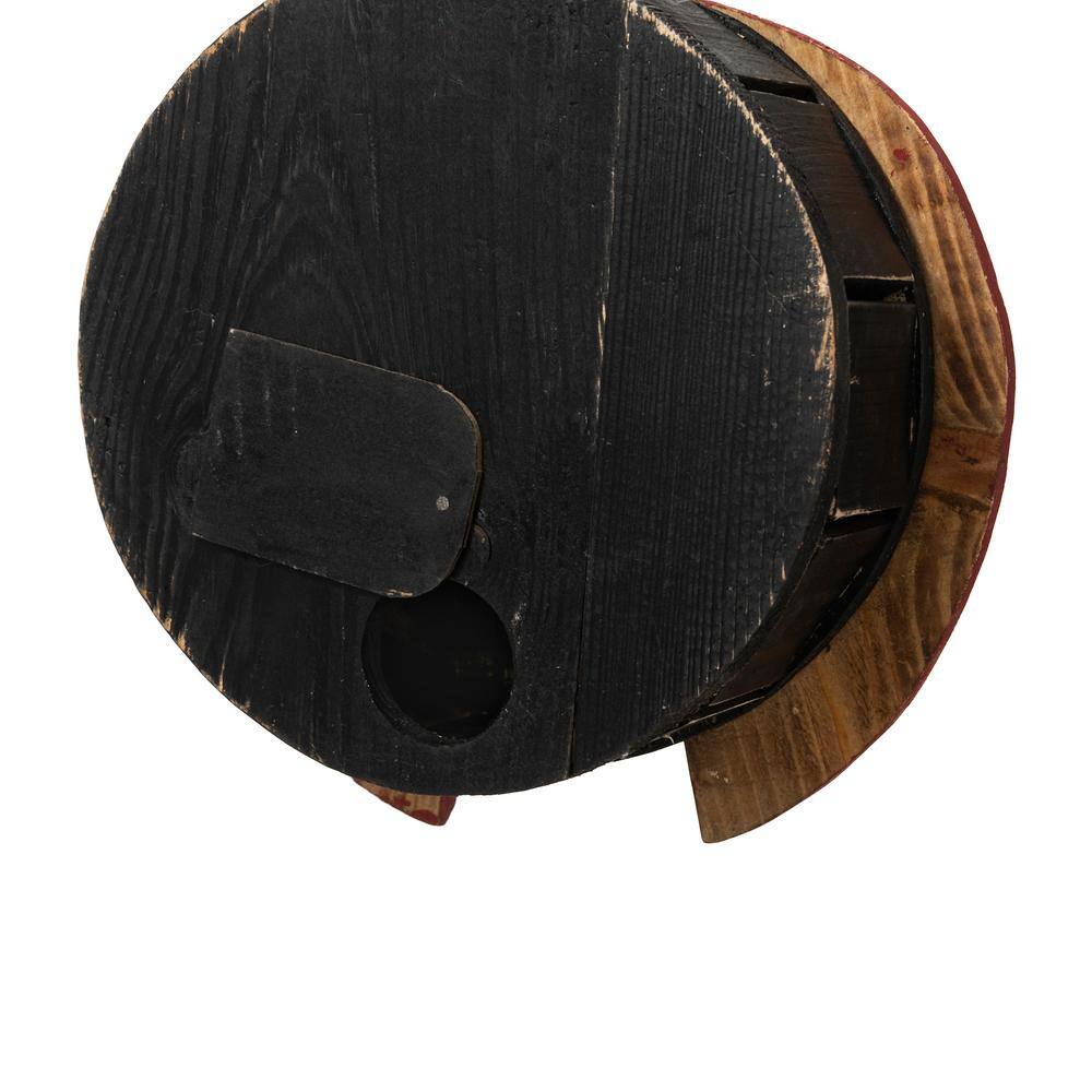 Glitzhome 11.5 in. H Distressed Solid Wood Ladybug Birdhouse (KD)