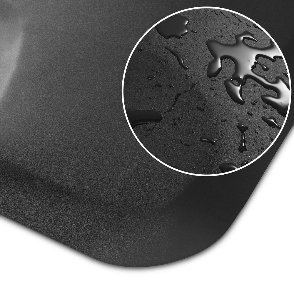 Saloniture Pack of 2 Black 36 in. x 60 in. x 1/2 in. Rectangular Anti-Fatigue Mats