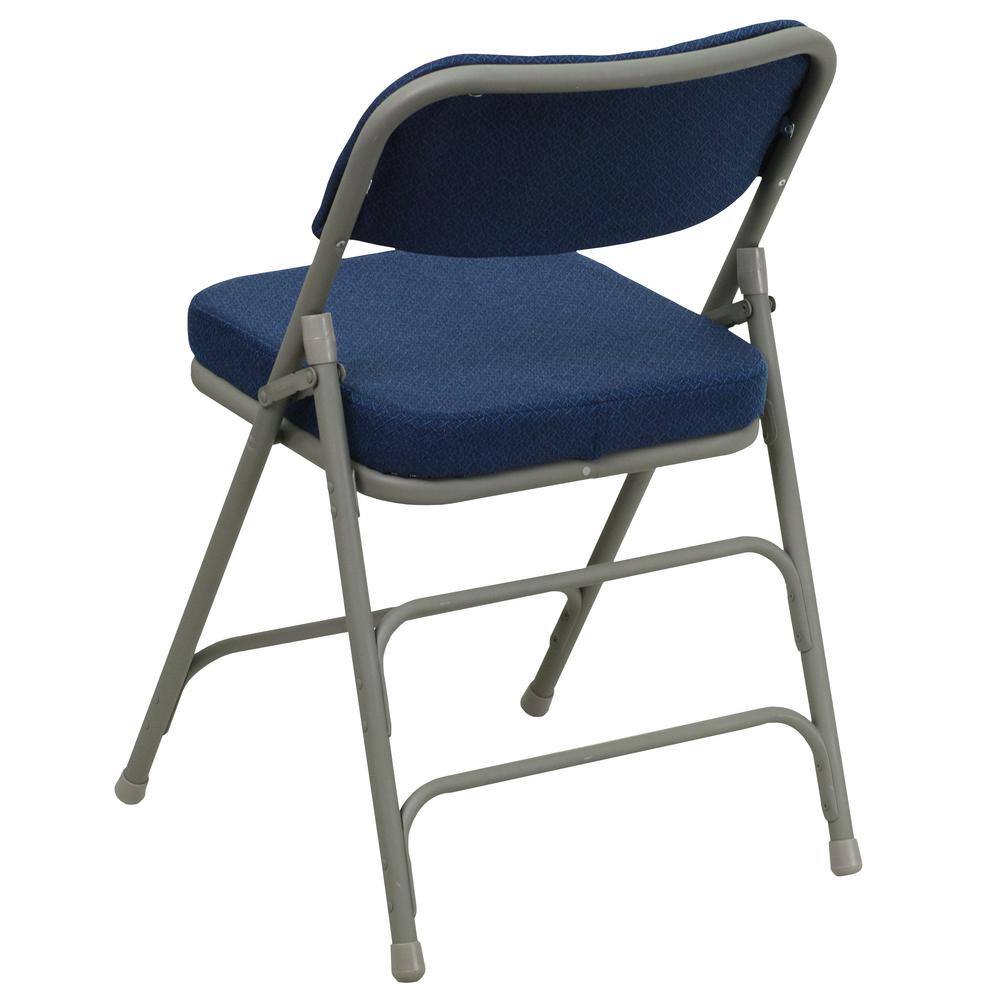 Carnegy Avenue Navy Fabric/Gray Frame Metal Folding Chair (2-Pack)