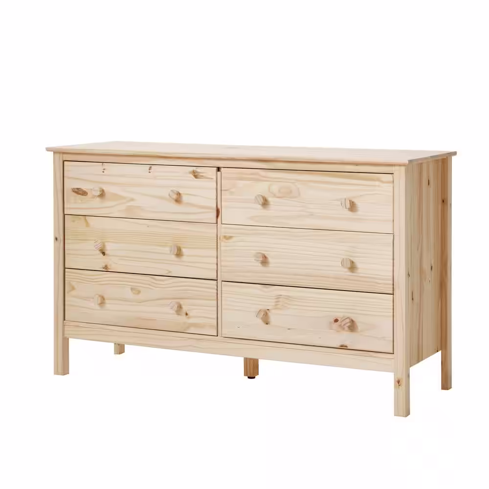 StyleWell 6-Drawer Unfinished Natural Pine Chest of Drawers 32 in. x 54 in. x 18 in.
