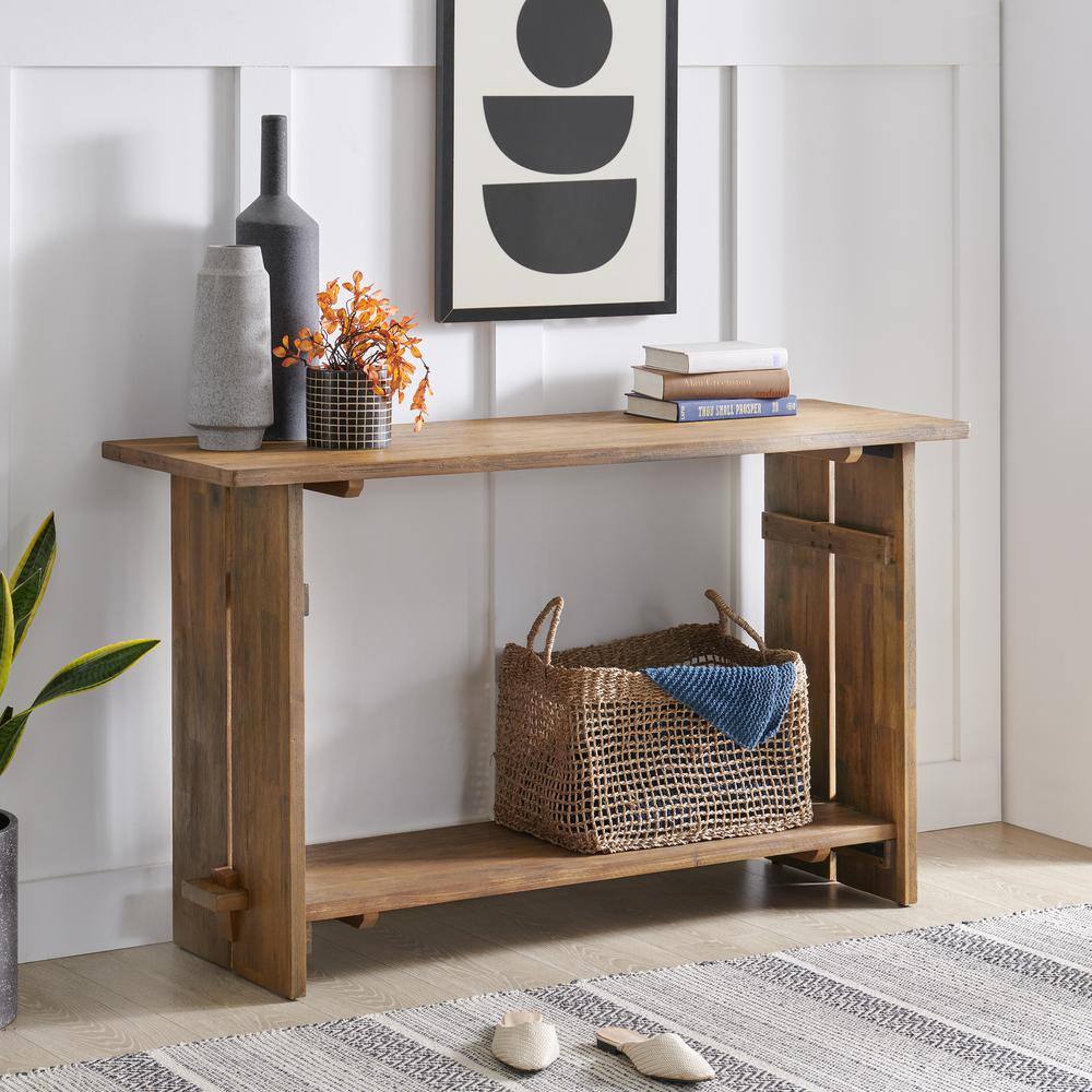 Alaterre Furniture Bethel 52 in. Natural Acacia Wood Console Table