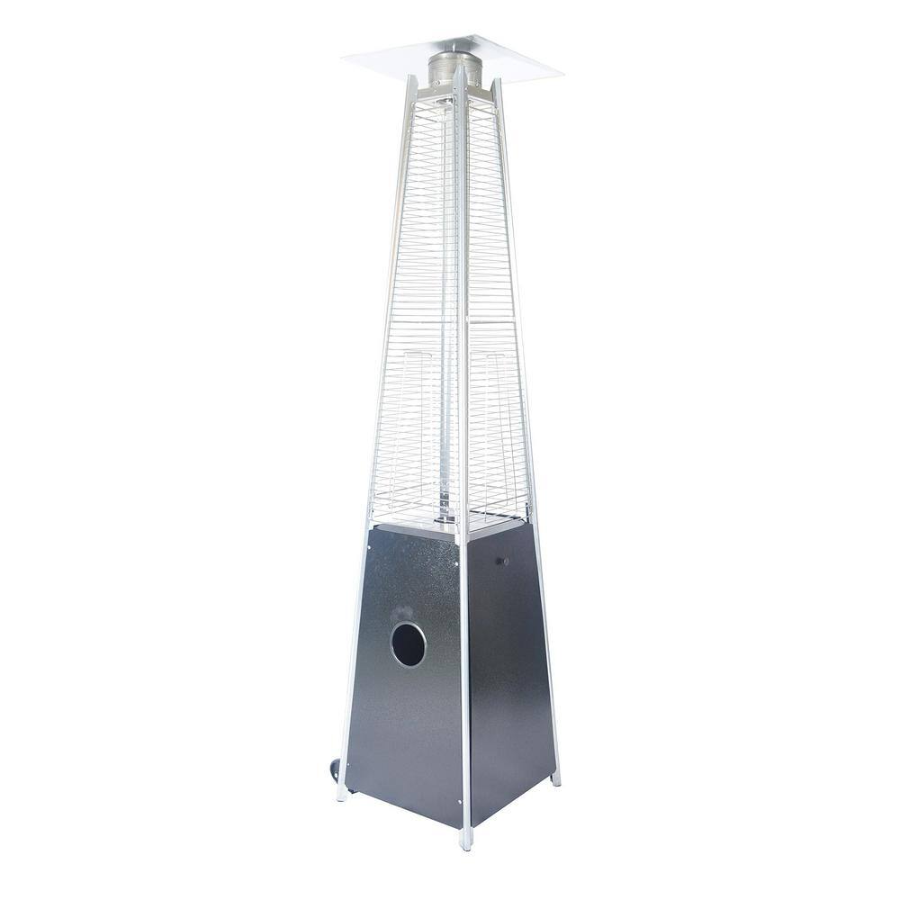 None 40000 BTU Quartz Glass Tube Patio Heater Visual Flame Heater in Black