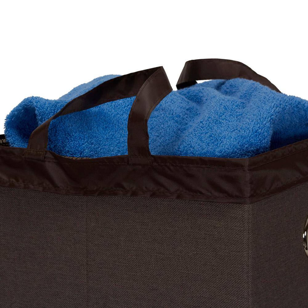 None Cobblestone Collapsible Laundry Hamper with Lid