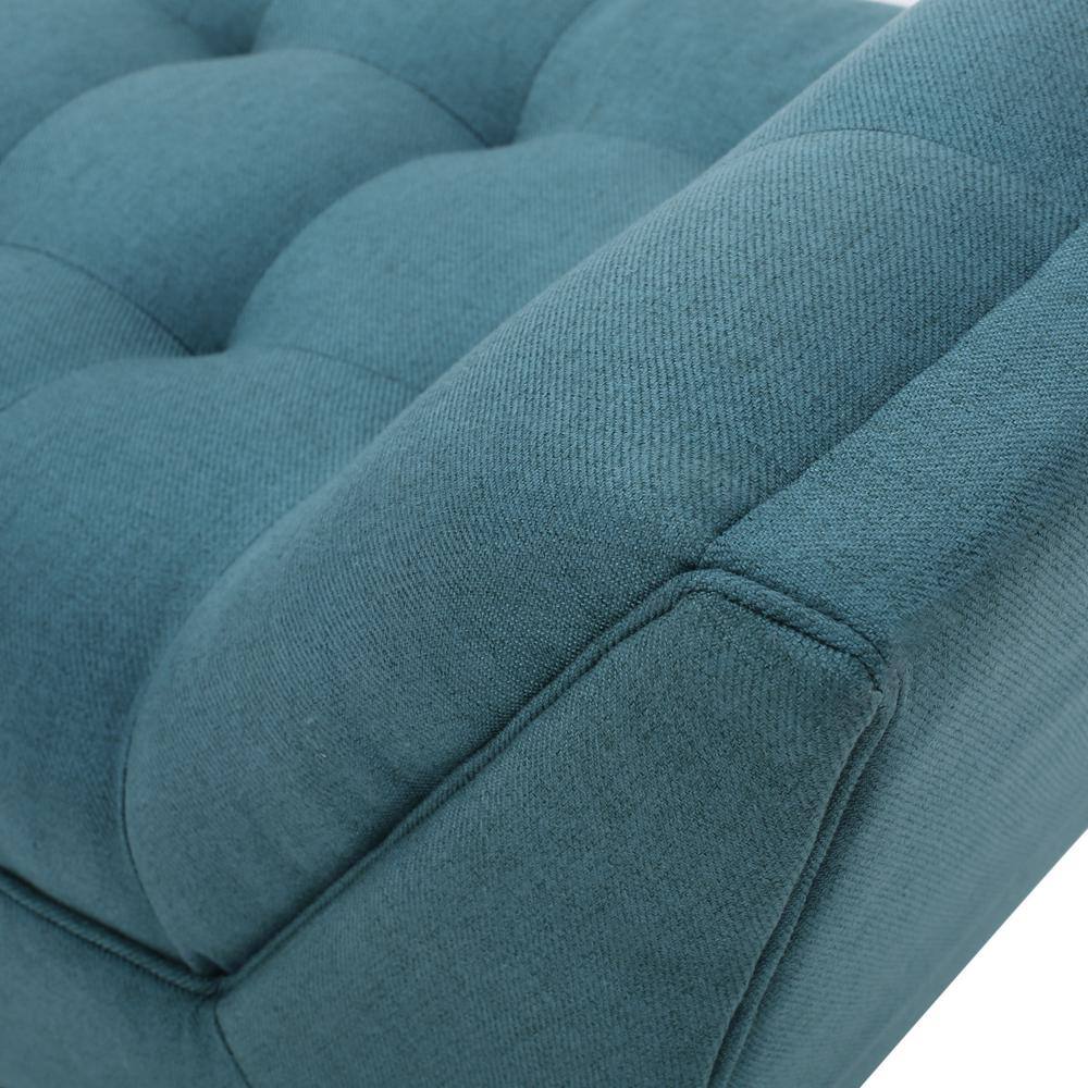 Noble House Demi Dark Teal Upholstered Bench (23.50 in. x 52 in. x 19.50 in.)