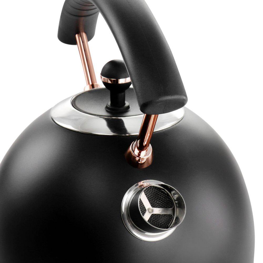 MegaChef 1.8 l 7.6-Cups in Matte Black Half Circle Electric Tea Kettle