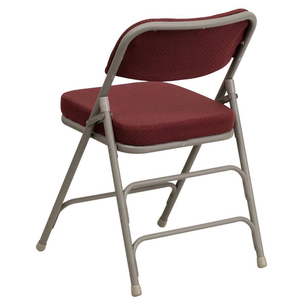 Flash Furniture Burgundy Fabric/Gray Frame Metal Folding Chair (2-Pack)