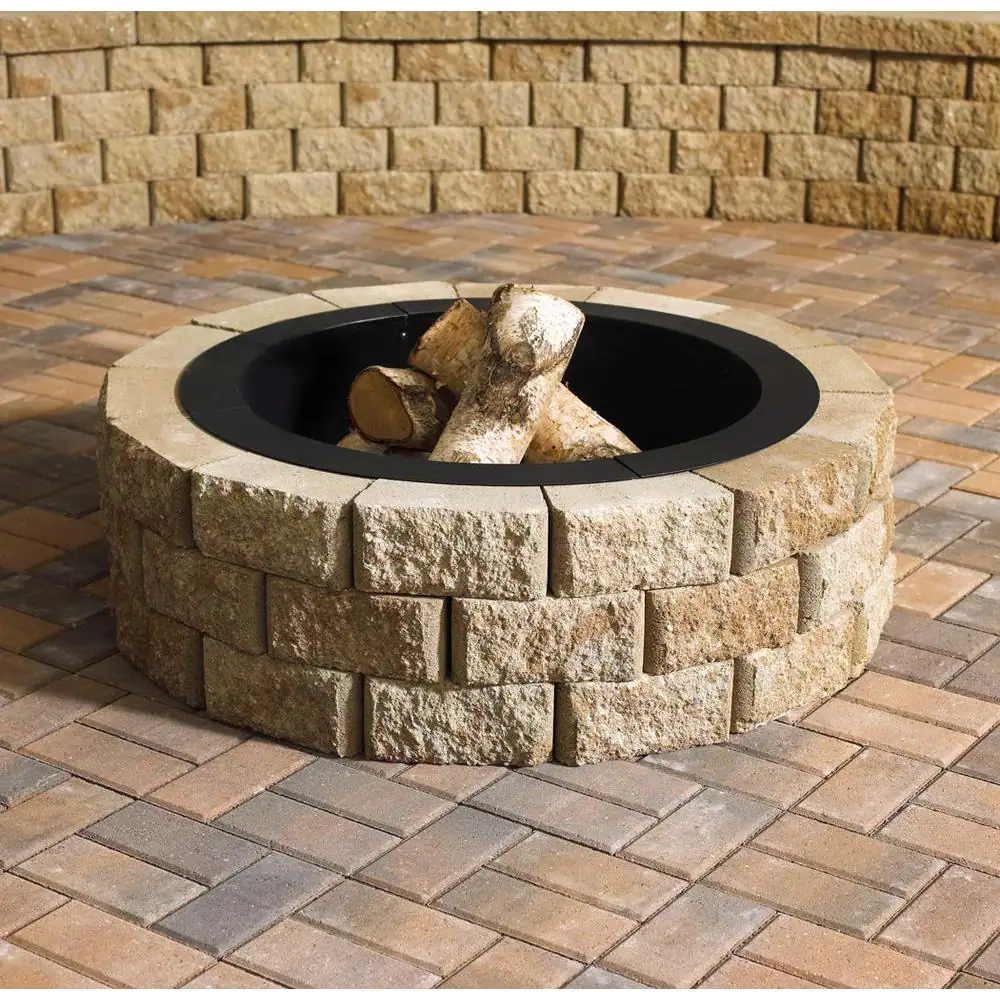Oldcastle Hudson Stone 40 in. Round Fire Pit Kit