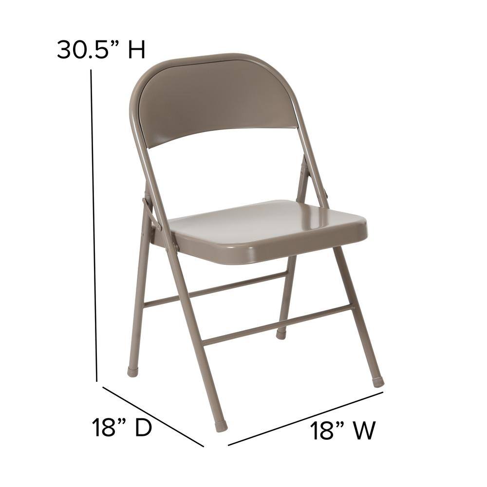 Carnegy Avenue Gray Metal Folding Chair (2-Pack)