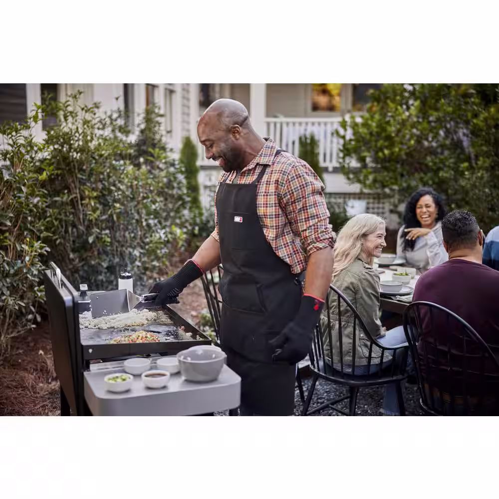 Weber 3 Burner Propane Gas Grill 28 in. Flat Top Griddle in Black