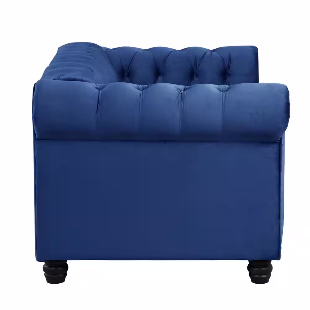 Morden Fort Velvet Couches for Living Room Sets Chair and Loveseat 2 Pieces Top in Blue