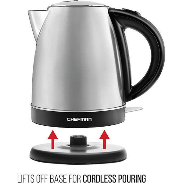 Chefman 7 Cup 1500W Stainless Steel Kettle with Auto Shut Off, 1.7L