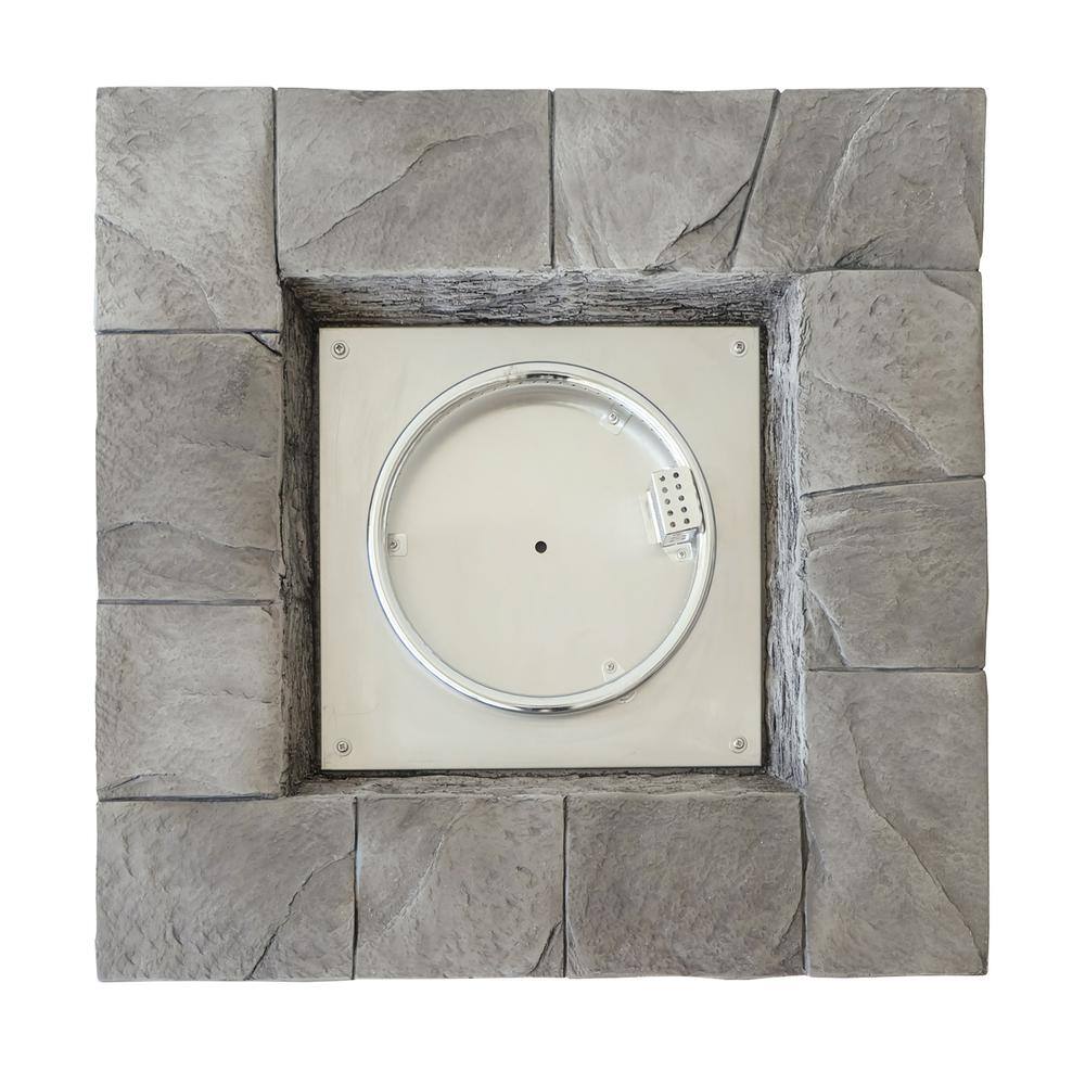 Noble House Xiomara 30 in. x 24 in. Square MGO Propane Fire Pit in Grey