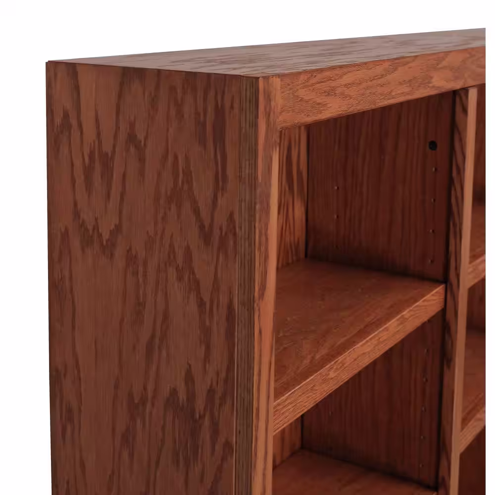 Concepts In Wood 84 in. Dry Oak Wood 18-shelf Standard Bookcase with Adjustable Shelves