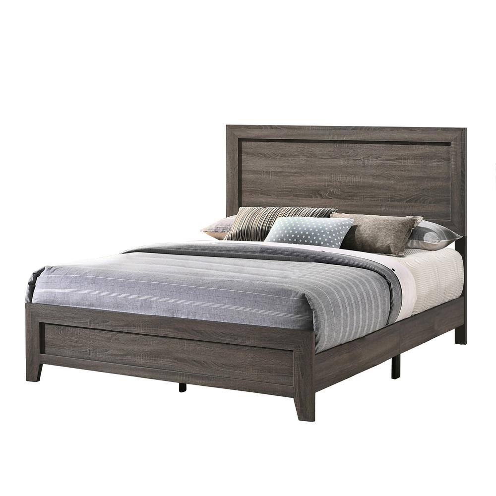None Anastasia 5-Piece Gray Queen Panel Bedroom Set