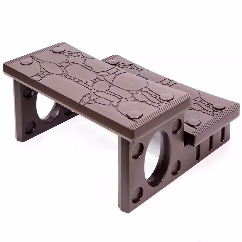 XtremepowerUS 2-Step Spa Hot Tub and Pool Step Deck in Mocha