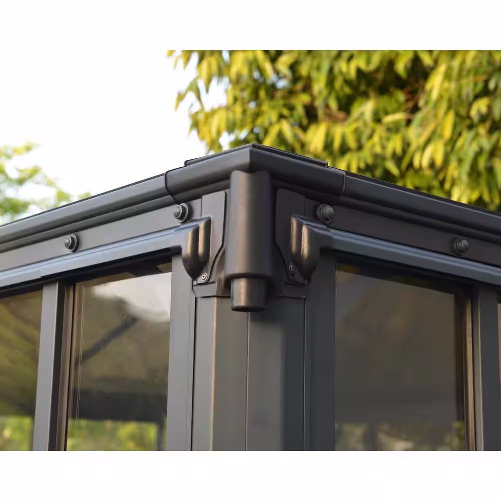 CANOPIA by PALRAM Ledro 10 ft. x 14 ft. Gray/Bronze Closed Gazebo / Hot Tub Enclosure and Solarium