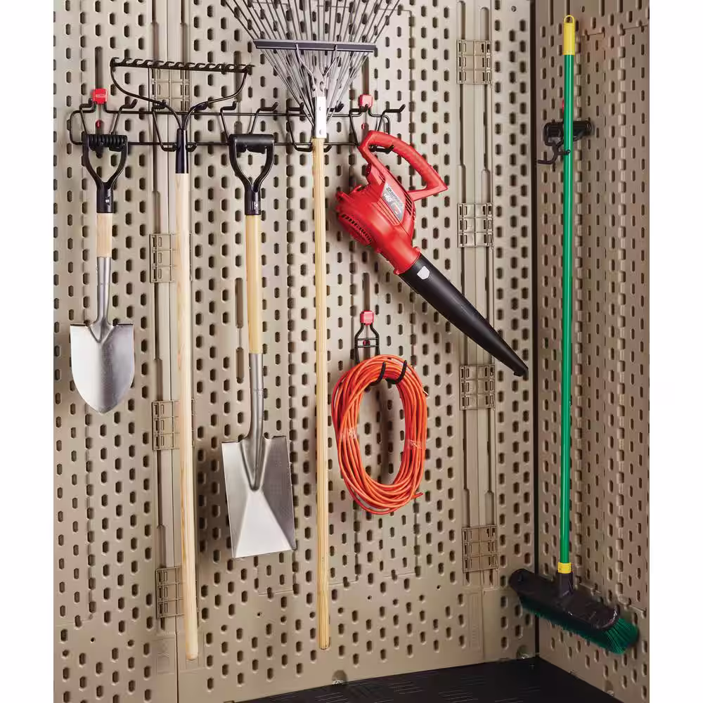 Rubbermaid 33.75 in. W x 4.75 H Black Tool Accessory Kit Rack for Sheds