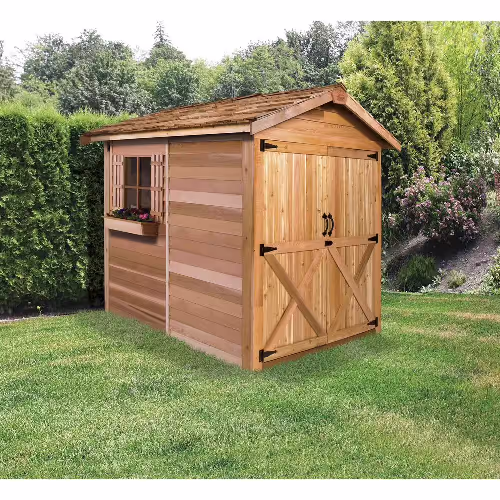 Cedarshed Rancher 6 ft. x 6 ft. Western Red Cedar Garden Shed