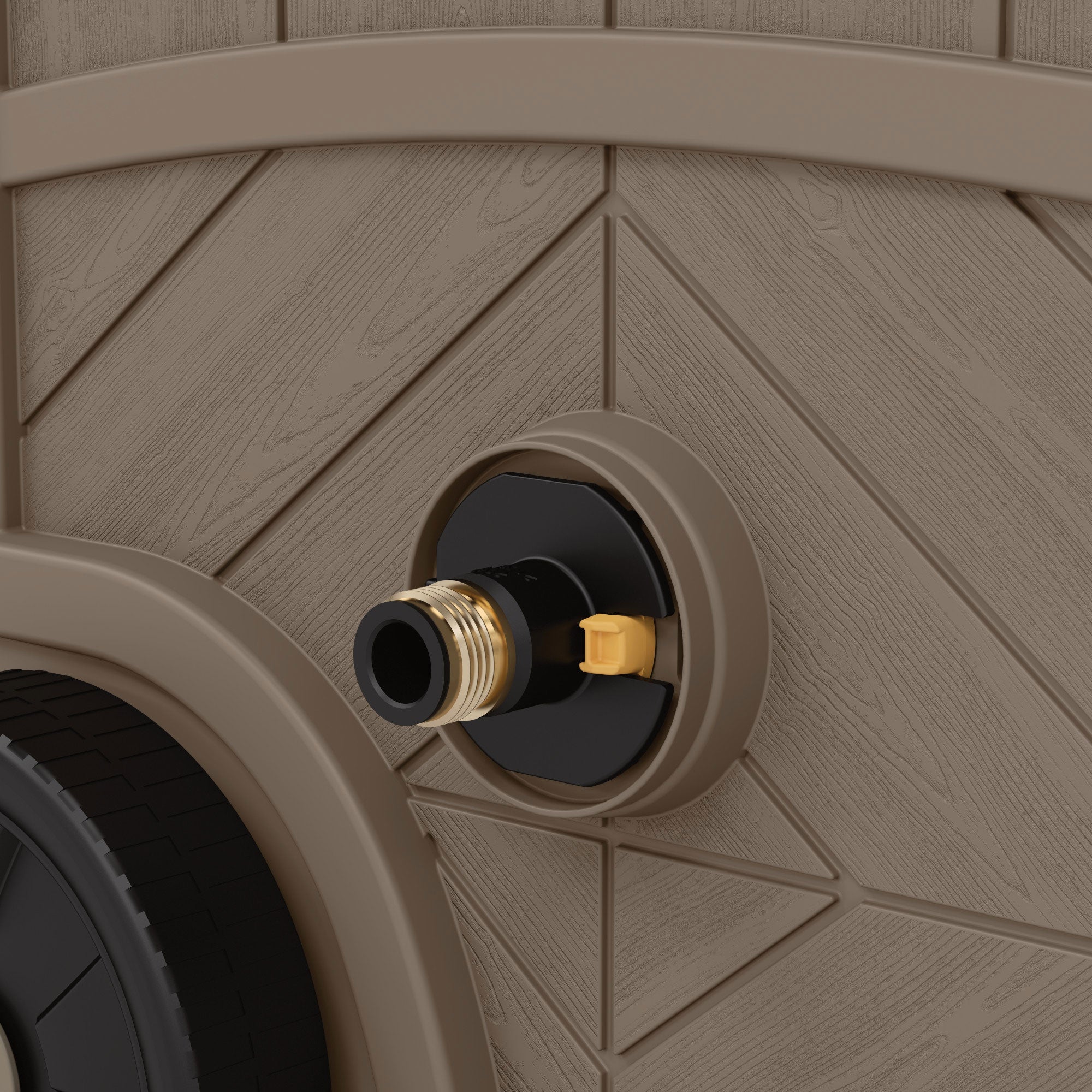 Suncast WST150 Free Standing Hideaway Hose Reel, Taupe, Hose 150'