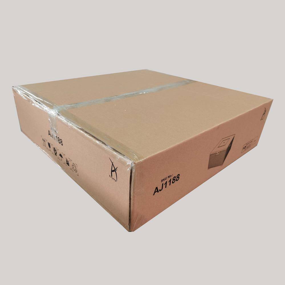 Sireck 32 in. Brown Square Wicker Metal Fire Pit Table