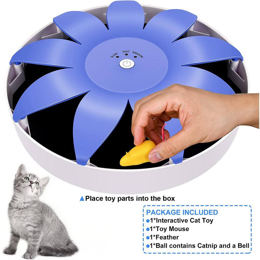 None Automatic Electric Magnetic Spinning Cat Toys Rotation Cat Exercise Teaser Toy with Emulational Mouse