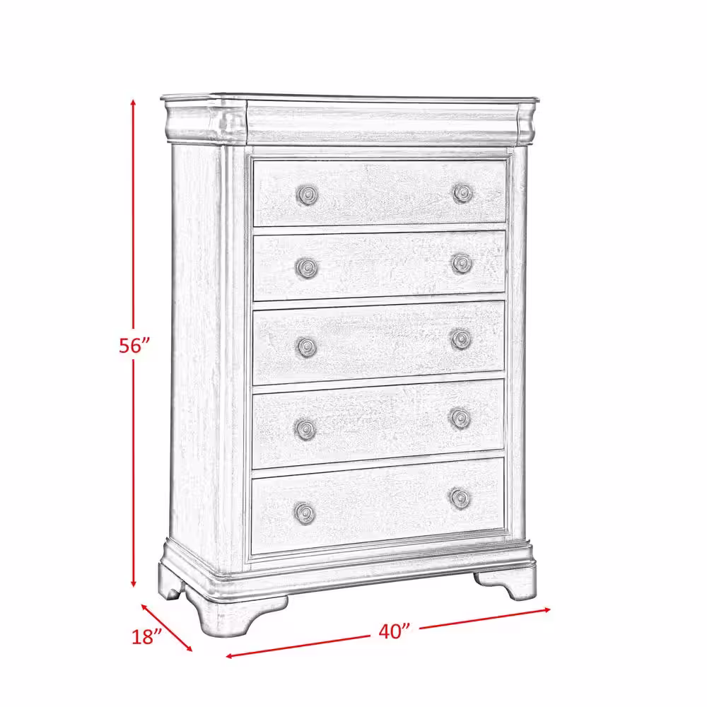 None Conley 5-Drawer Cherry Chest of Drawers
