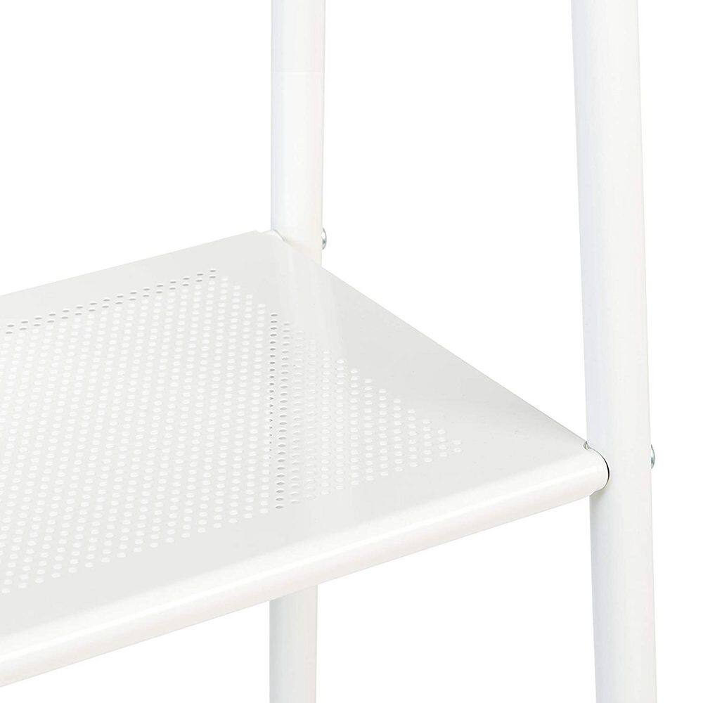 None White Metal Garment Clothes Rack 40 in. W x 59 in. H