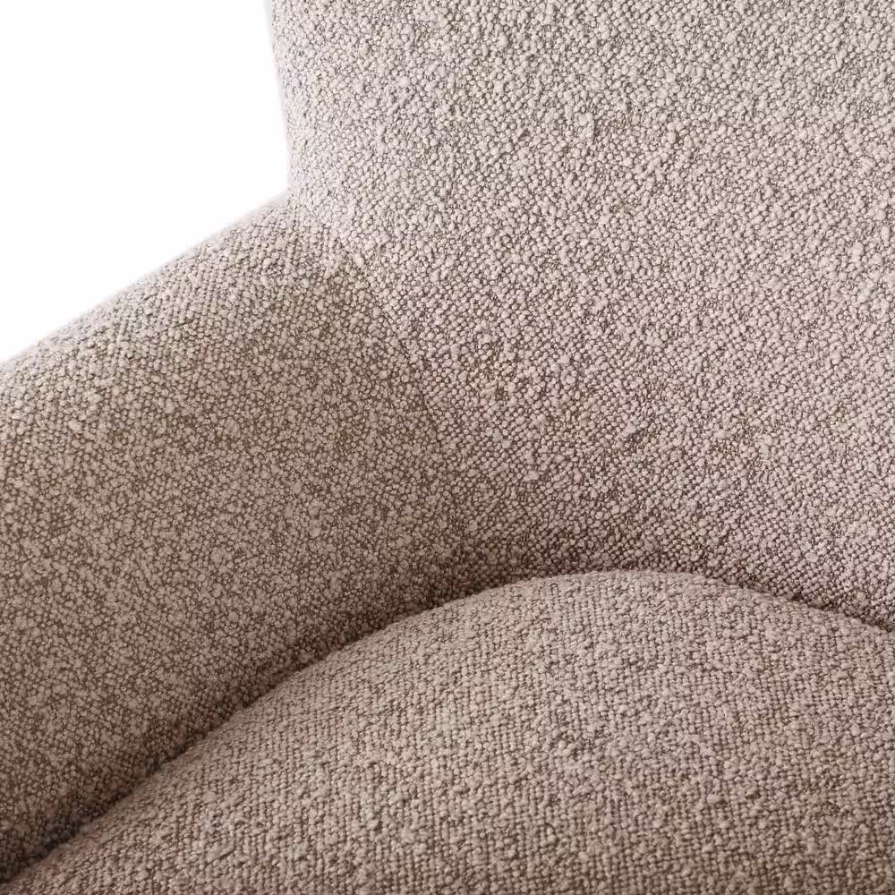 Noble House Willey Stone and Matte Black Boucle Club Chair