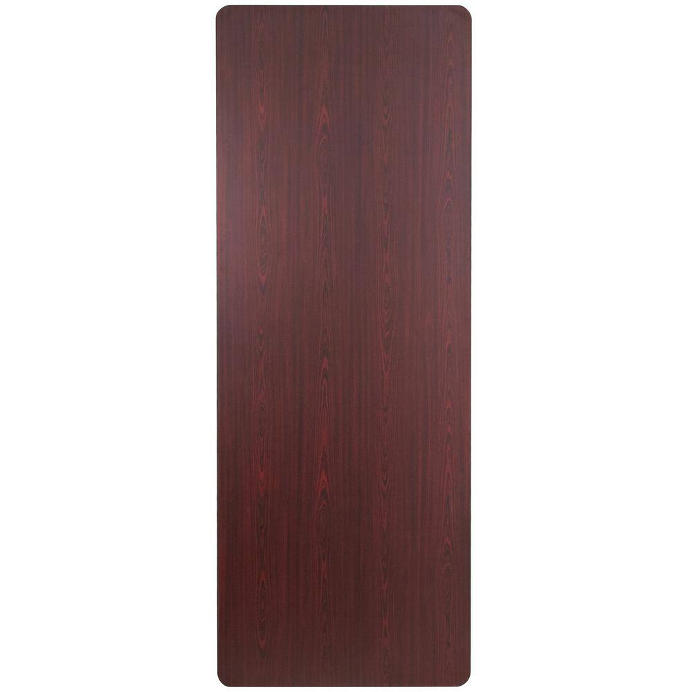 None 96 in. Mahogany Wood Table top Material Folding Banquet Tables
