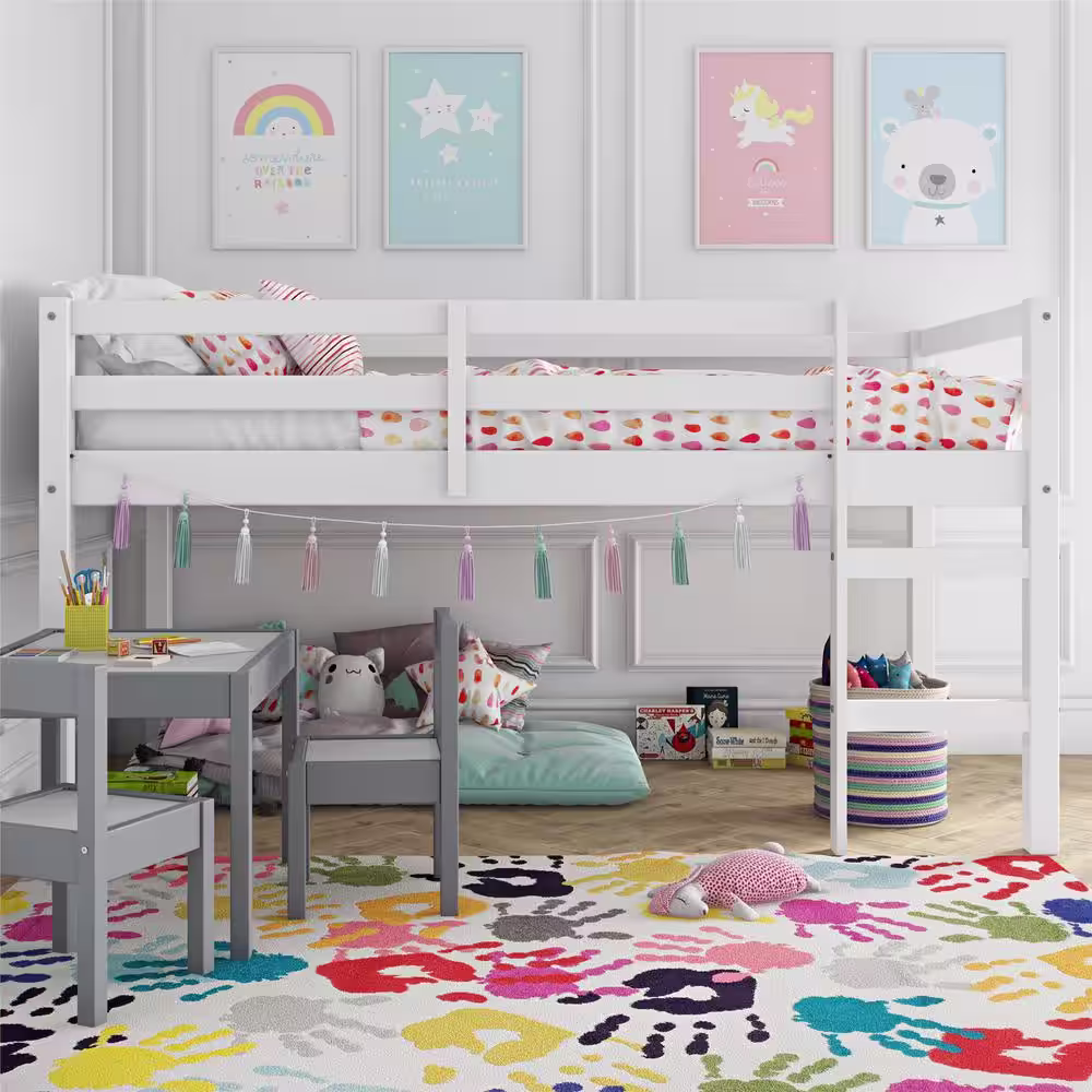 Dorel Living Anders White Junior Twin Loft Bed