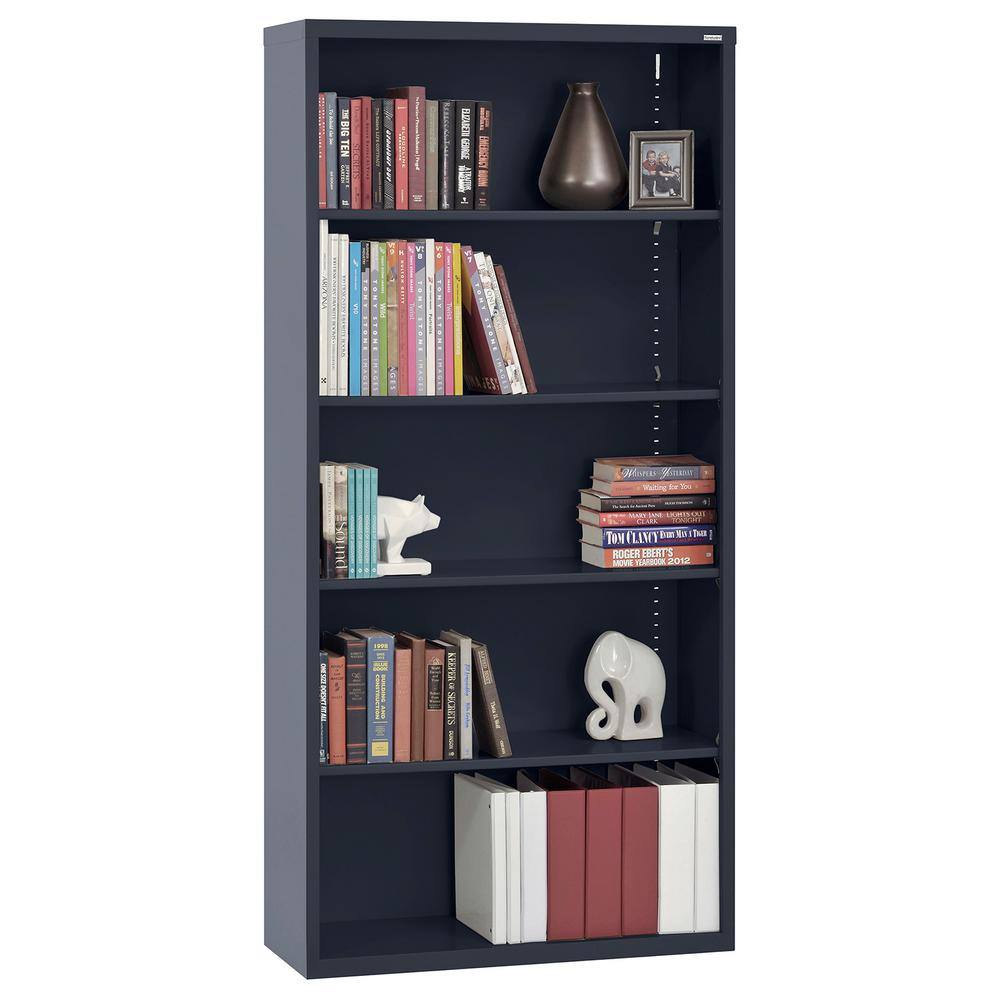 Sandusky Welded 72  in. Tall Black Metal Standard Bookcase