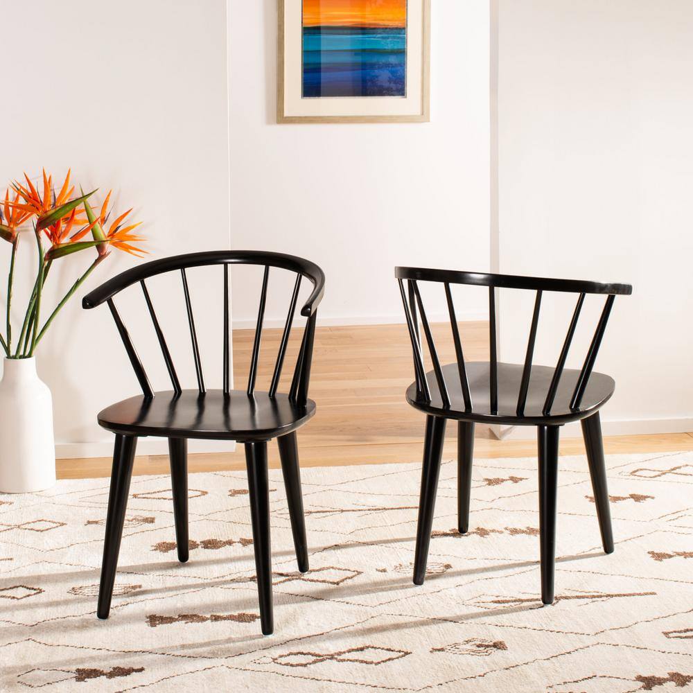SAFAVIEH Blanchard Black Wood Dining Chair (Set of 2)